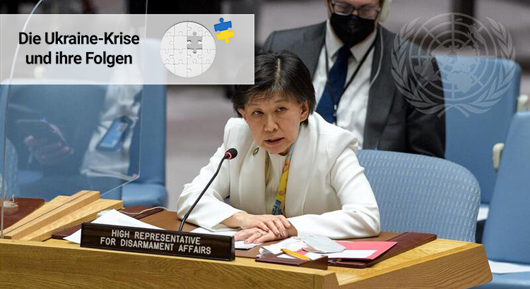 Izumi Nakamitsu, Hohe Vertreterin für Abrüstungsfragen, unterrichtet den Sicherheitsrat über die Bedrohungen des Weltfriedens und der internationalen Sicherheit.
