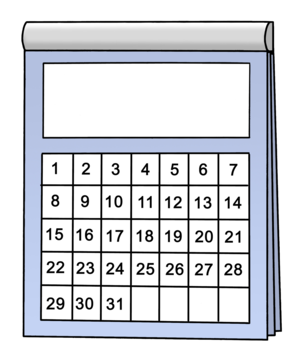 Drawing of a calendar